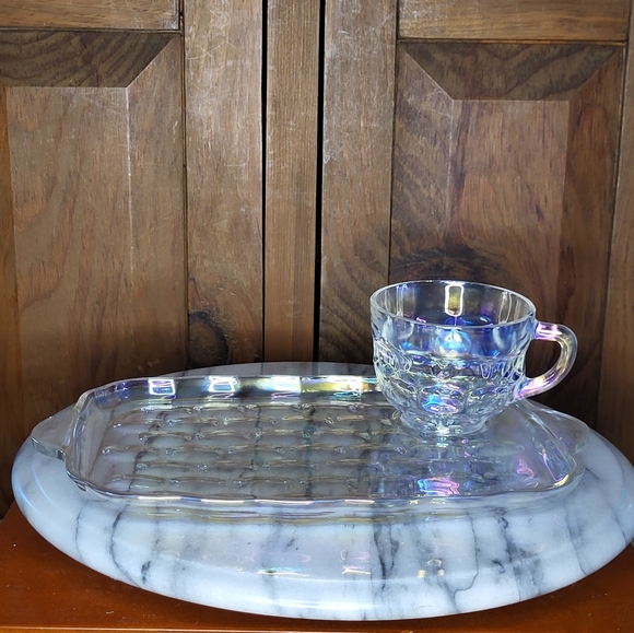 Other - Carnival Glass Snack Tray Set